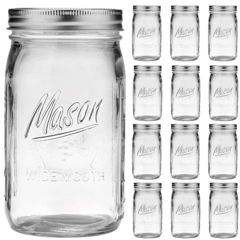 Esrentle wide-mouth 32oz jar lid close-up shows a secure seal for freshness