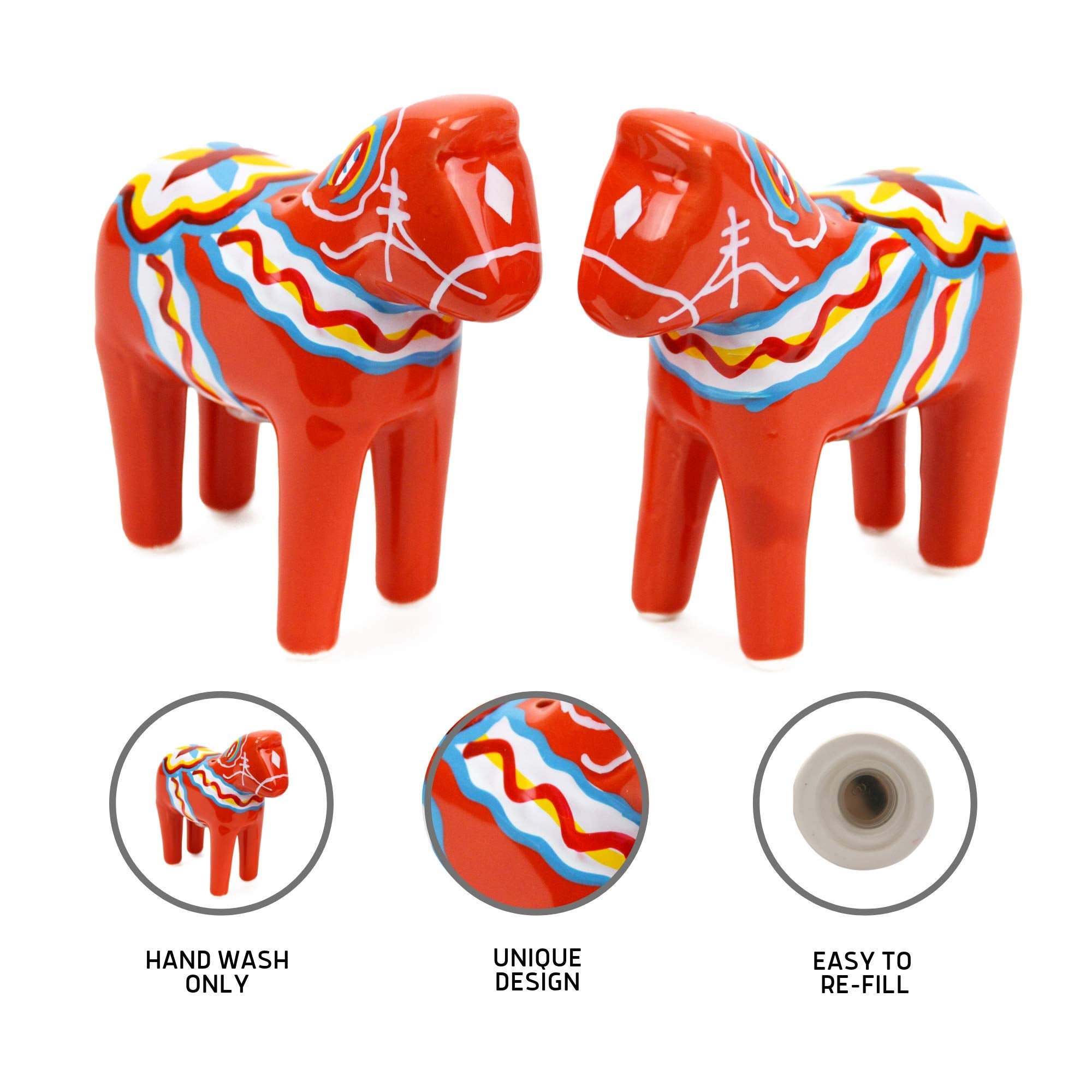 Essence of Europe Gifts dala horse salt pepper shakers for everyday meals