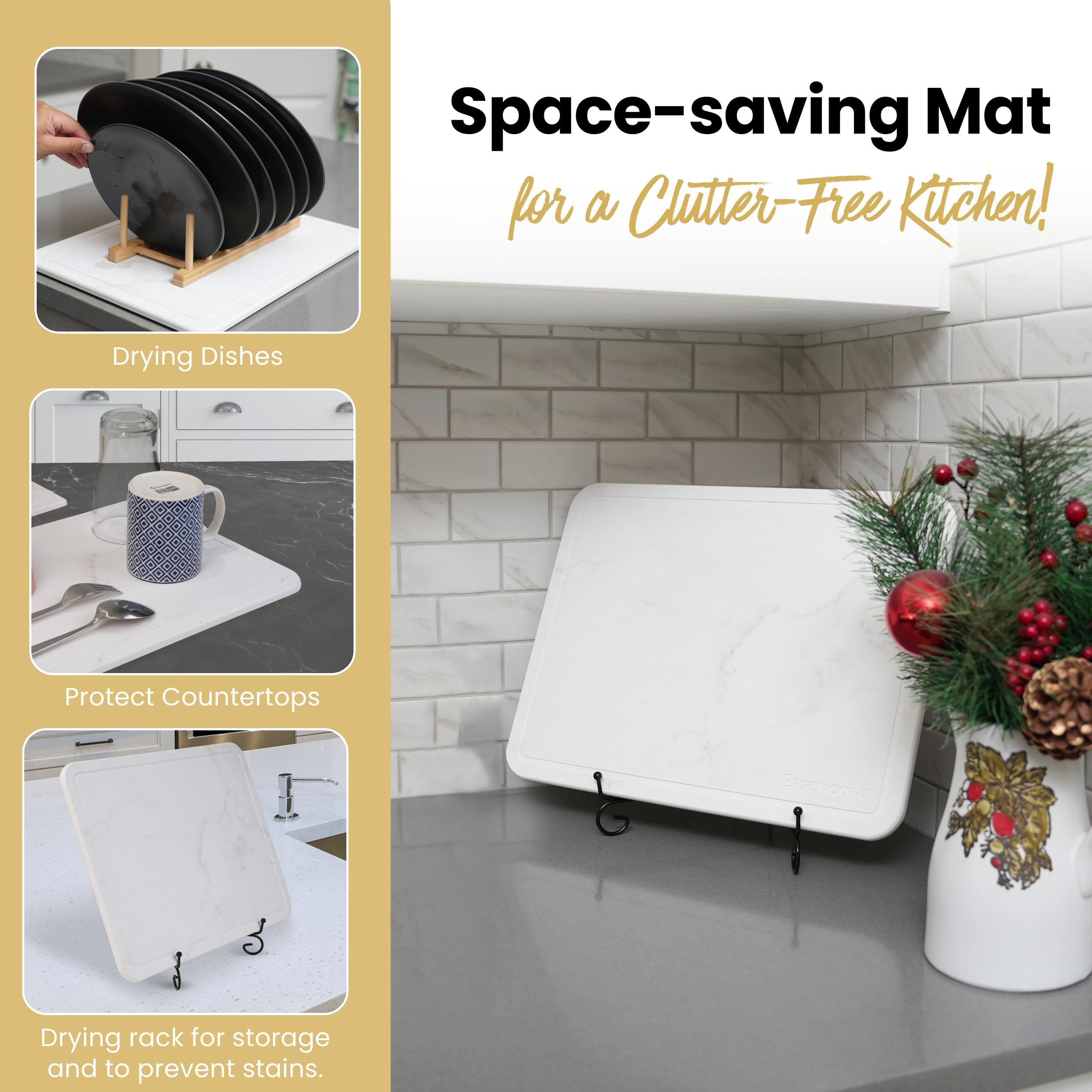 Essencoso eco-friendly materials blend with modern kitchens while drying efficiently.