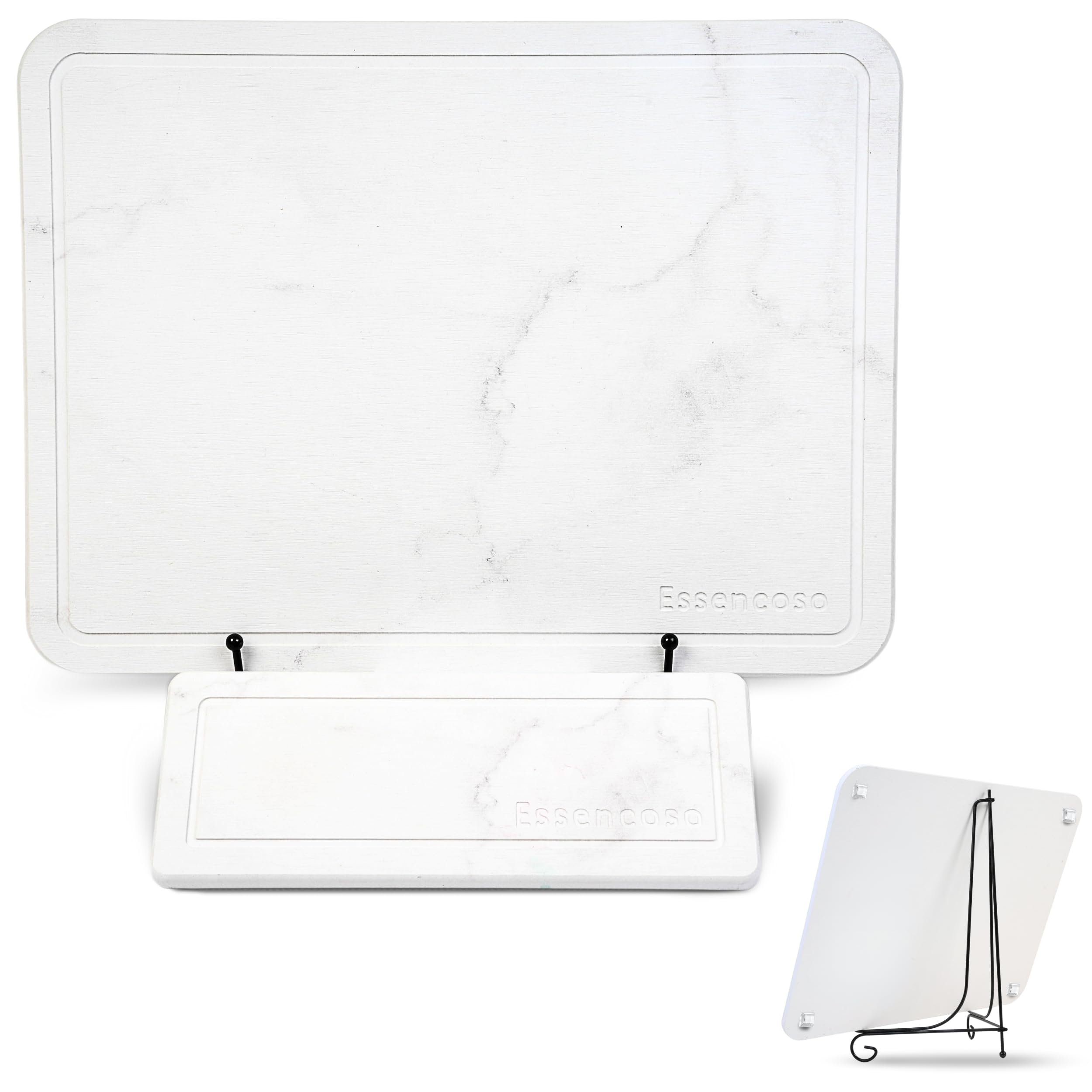 Essencoso minimalist marble look complements islands and counters with practical drying function.