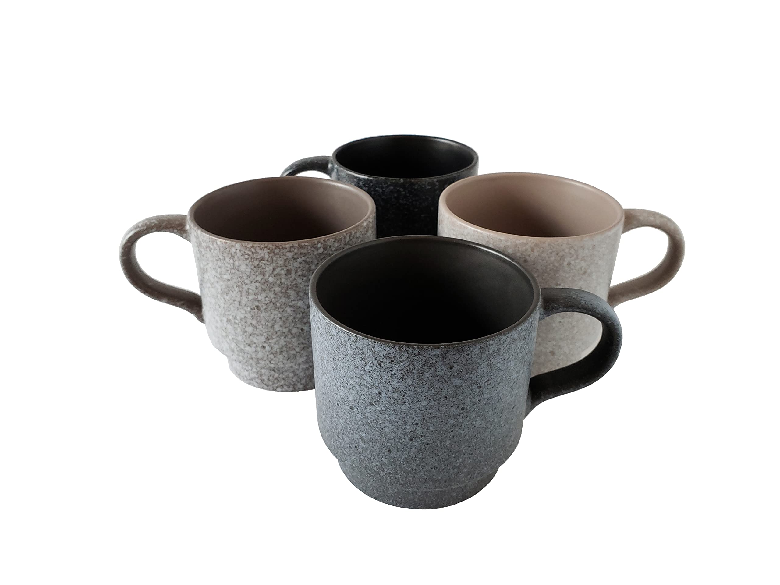 Set of four colored Essential Drinkware mugs complements any kitchen color scheme