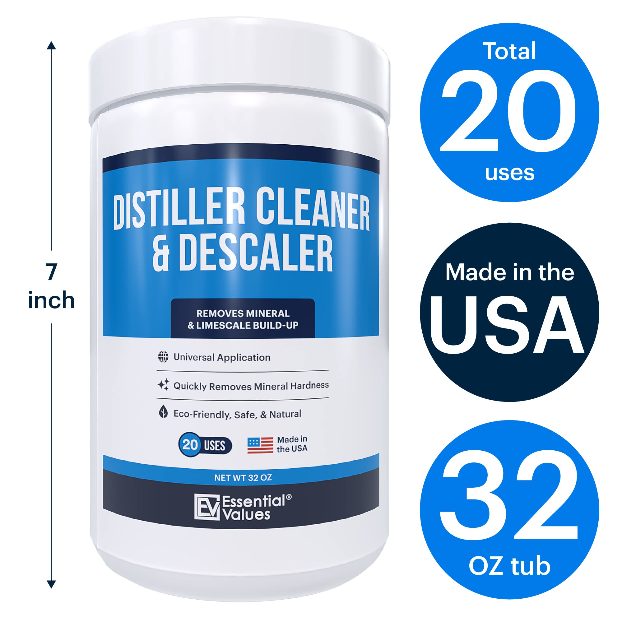 Essential Values descaling action dissolves minerals in water for equipment maintenance