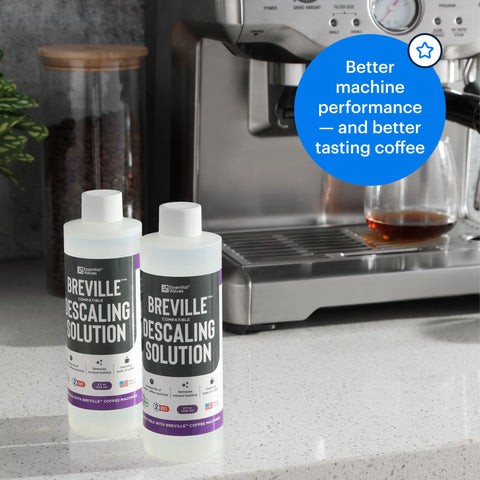 Essential Values 2-pack descaling solution front, highlighting value and easy storage