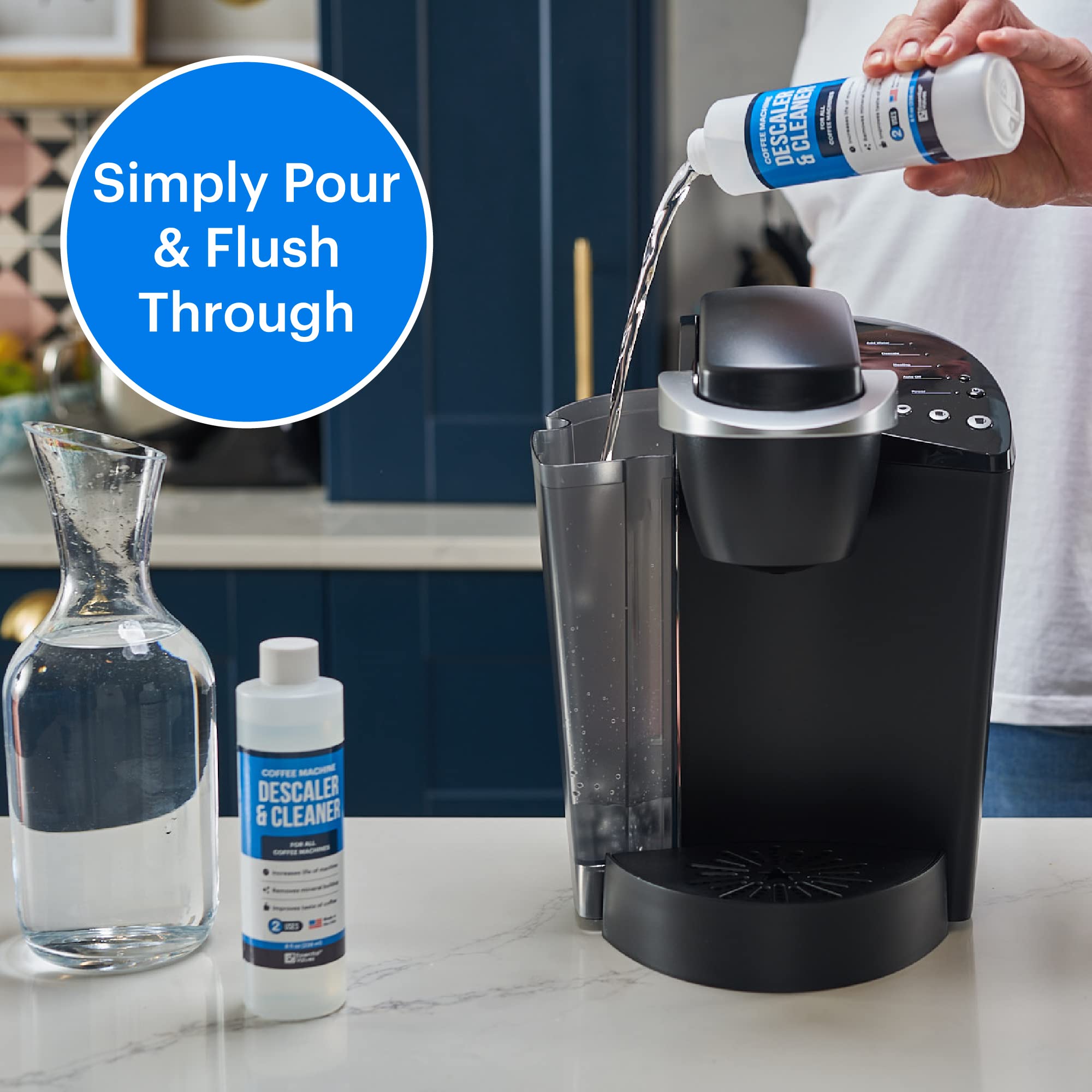 Essential Values descaling solution promotes clean coffee aroma during use