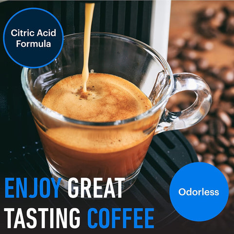 Essential Values descaling solution in-use inside a coffee machine improves cleanliness
