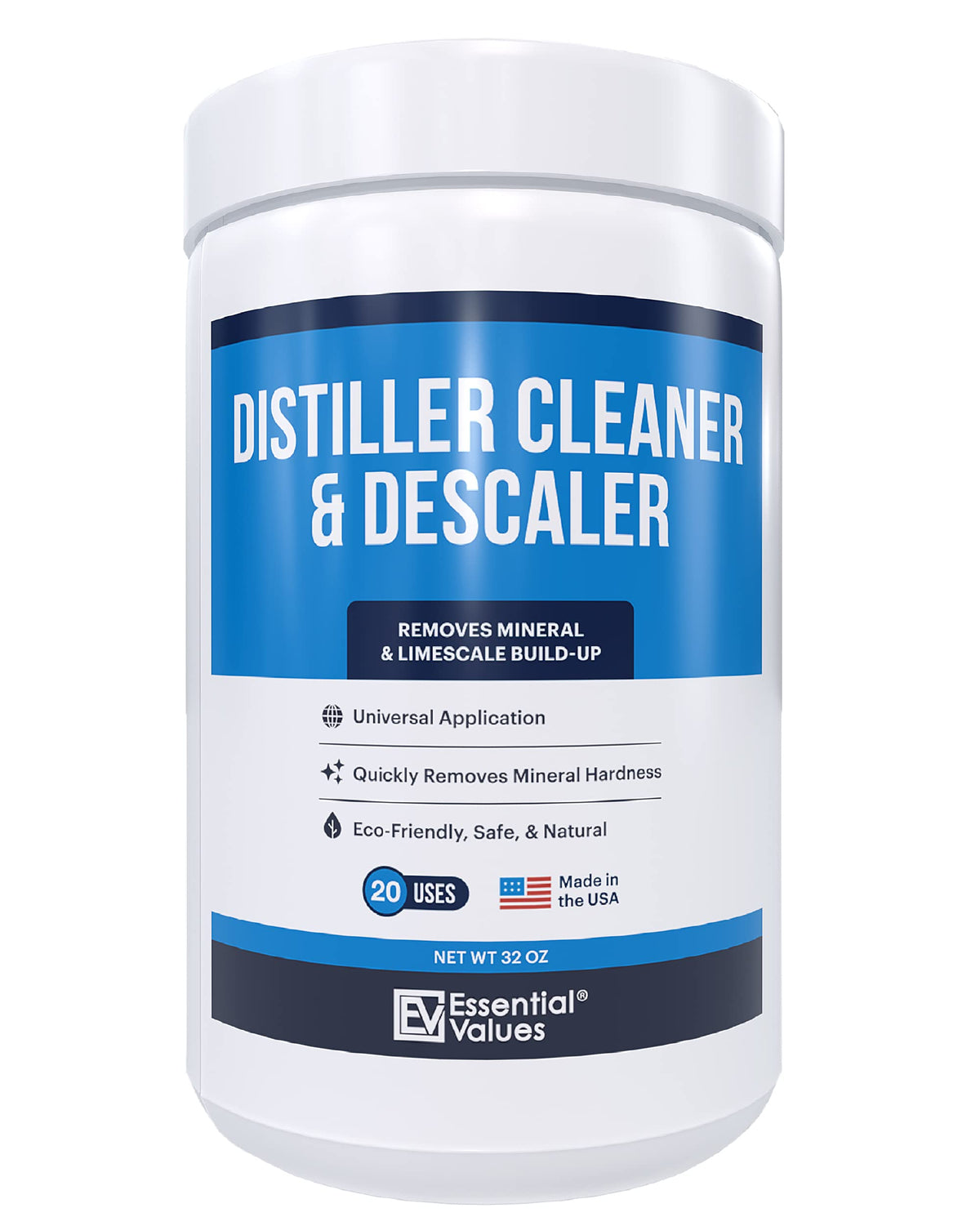Essential Values distiller cleaner citrus powder bottle for mineral buildup removal