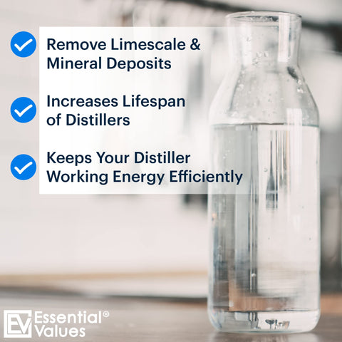 Essential Values kettle cleaner application step shows simple descaling process