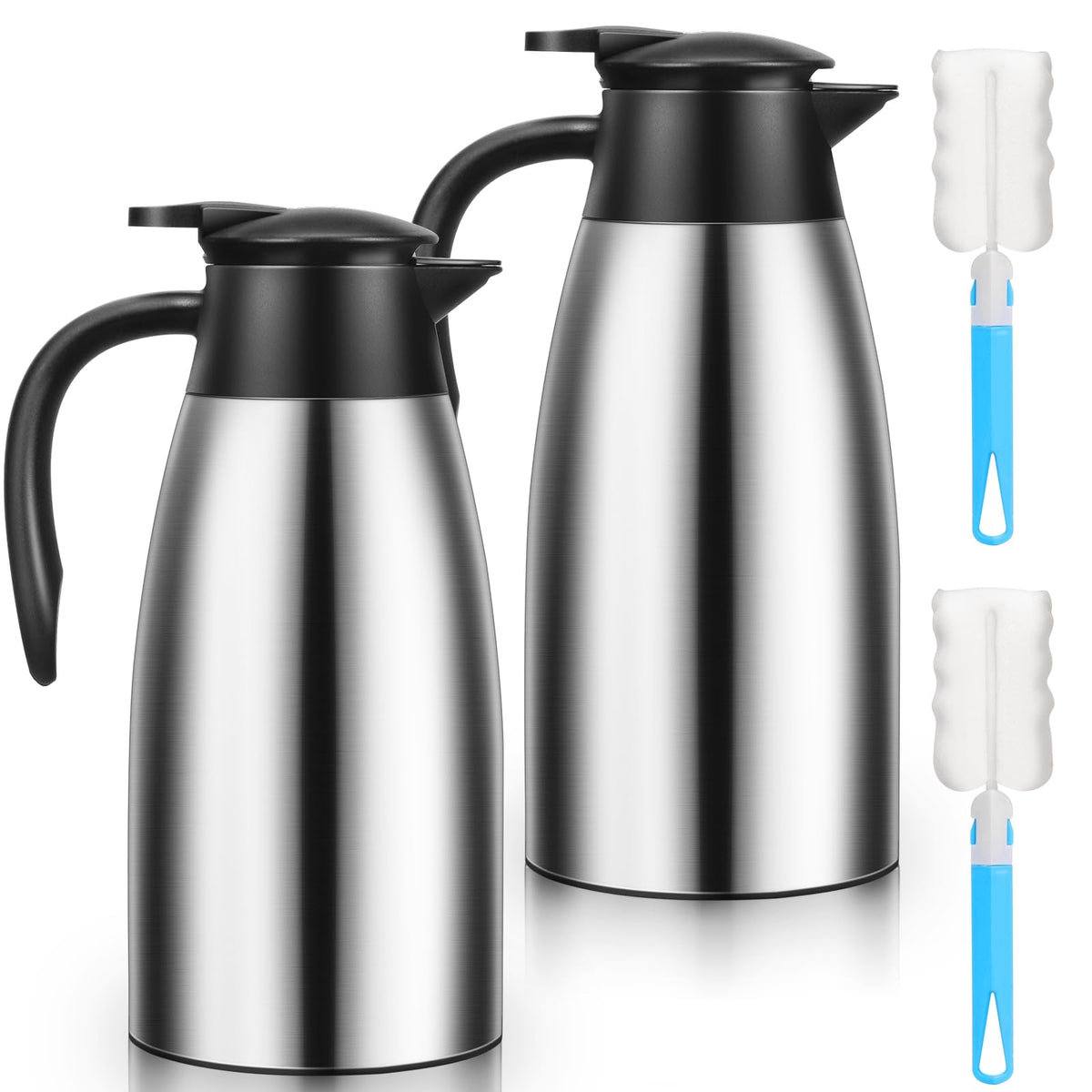 Essenya 2-piece 68oz thermal carafe set showcases durable stainless steel for daily use
