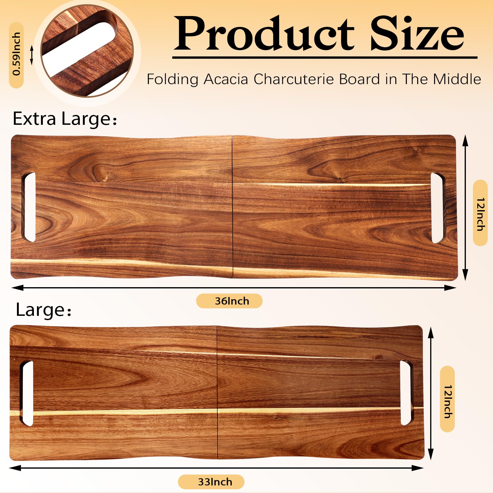 Essenya acacia board 33x12 inch serving area ideal for parties.