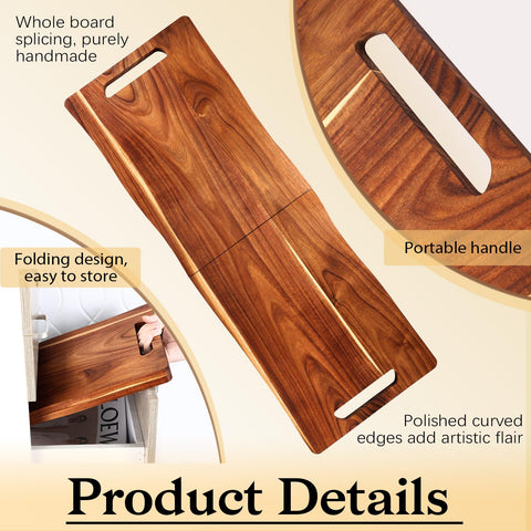 Essenya acacia wood charcuterie board with smooth flat surface for easy cleaning.