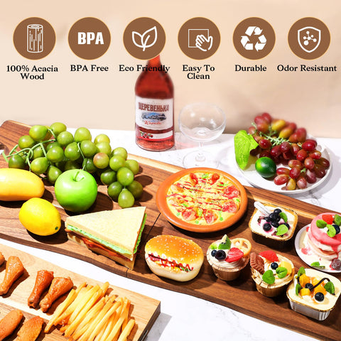 Essenya charcuterie board with handle for effortless transport and display.