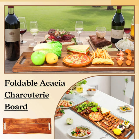 Essenya foldable charcuterie board saves space when stored after gatherings.