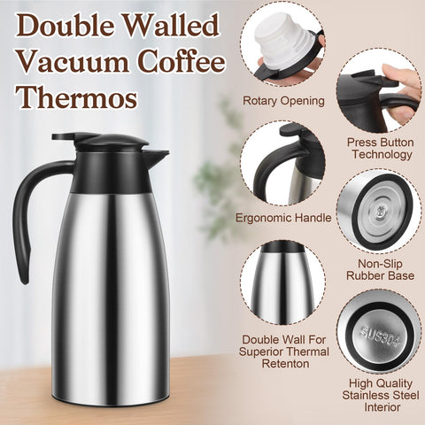 Essenya stainless steel carafe with ergonomic handle for easy pouring