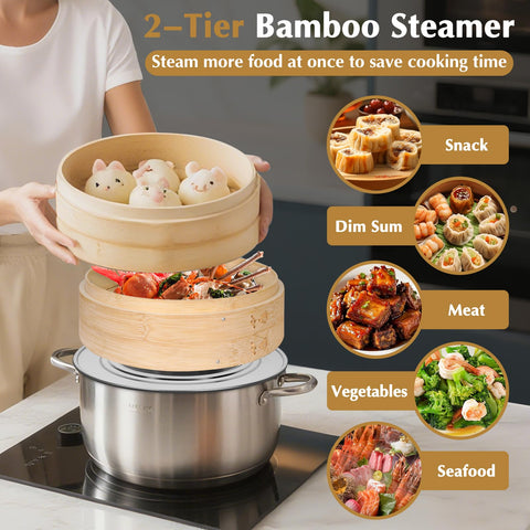 Essovee stainless steel steamer ring for secure lid fit.