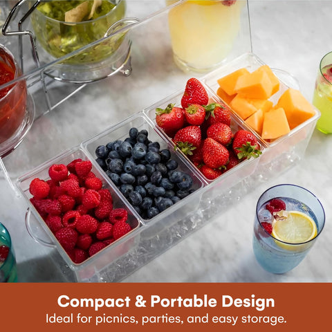 Estilo hinged lid protects contents from spills and outdoor elements.