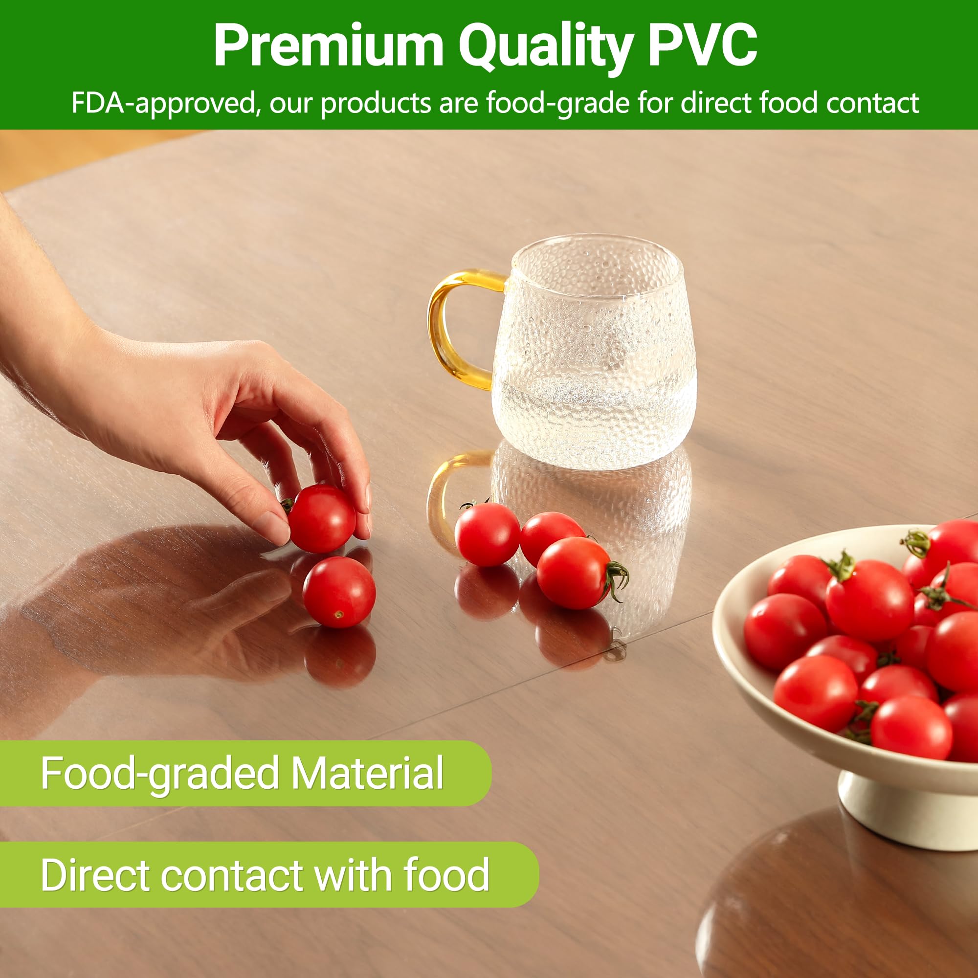 ETECHMART 2mm thick dining table protector offers strong heat resistance.
