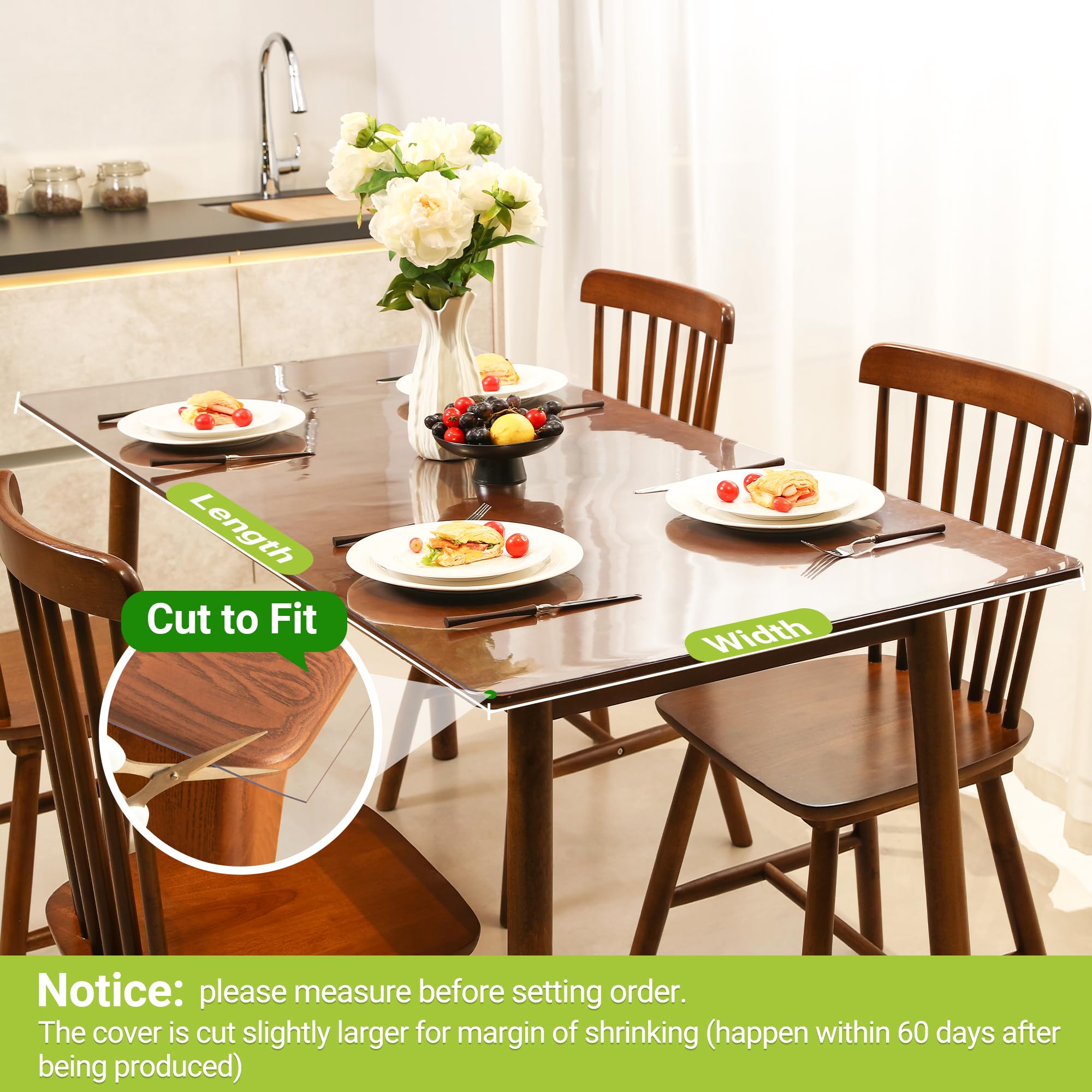 ETECHMART clear table cover ideal for office desktops and study areas.