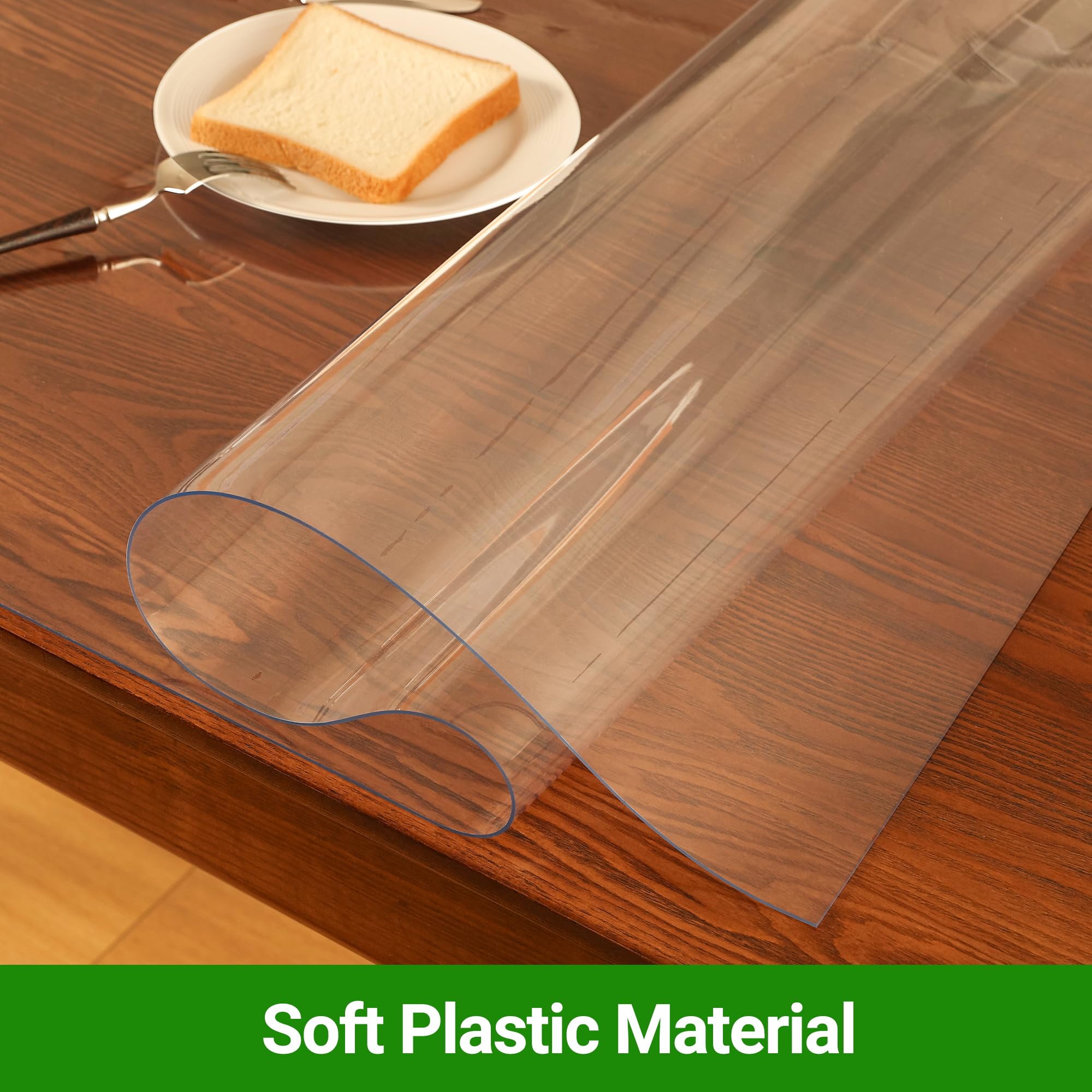 ETECHMART waterproof clear table cover keeps spills contained and surfaces pristine.