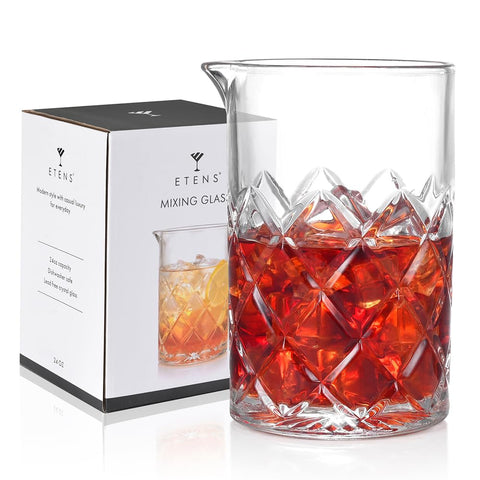 Etens 24oz mixing glass delivers weight and stability for controlled pours.