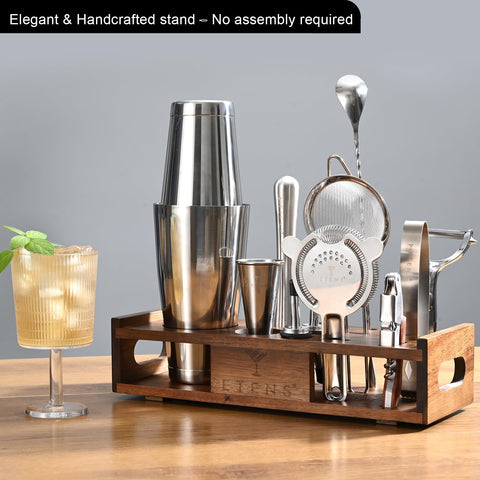 Etens jigger set for accurate measurements of 1 oz and 2 oz portions