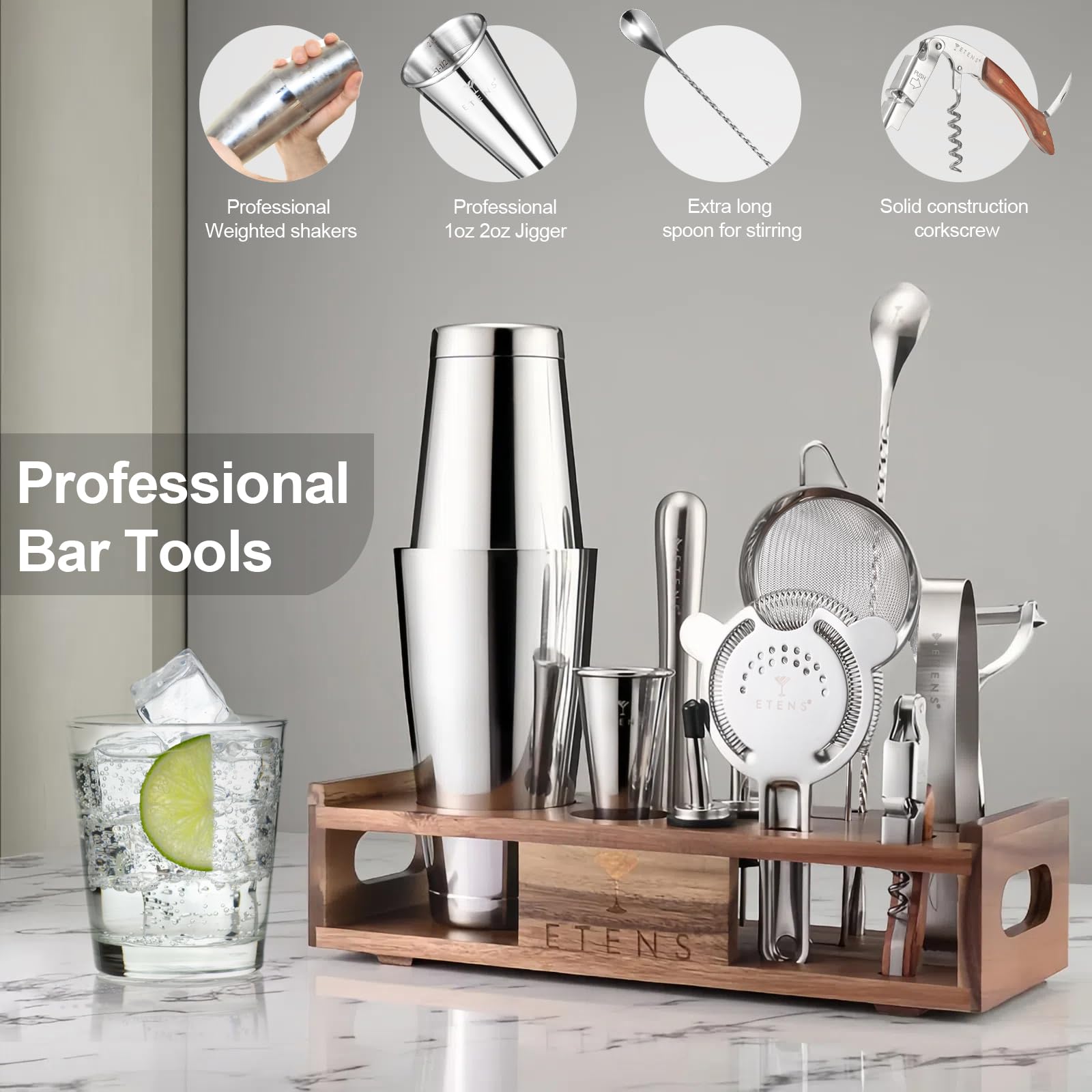 Etens muddler and mixing spoon for muddling flavors and smooth stirring