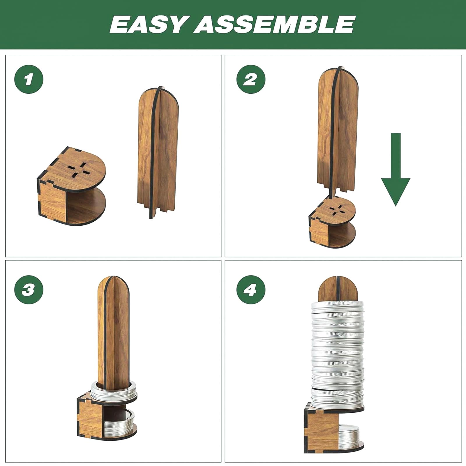 Ethlomoer DIY wooden lid holder is easy to assemble and clean
