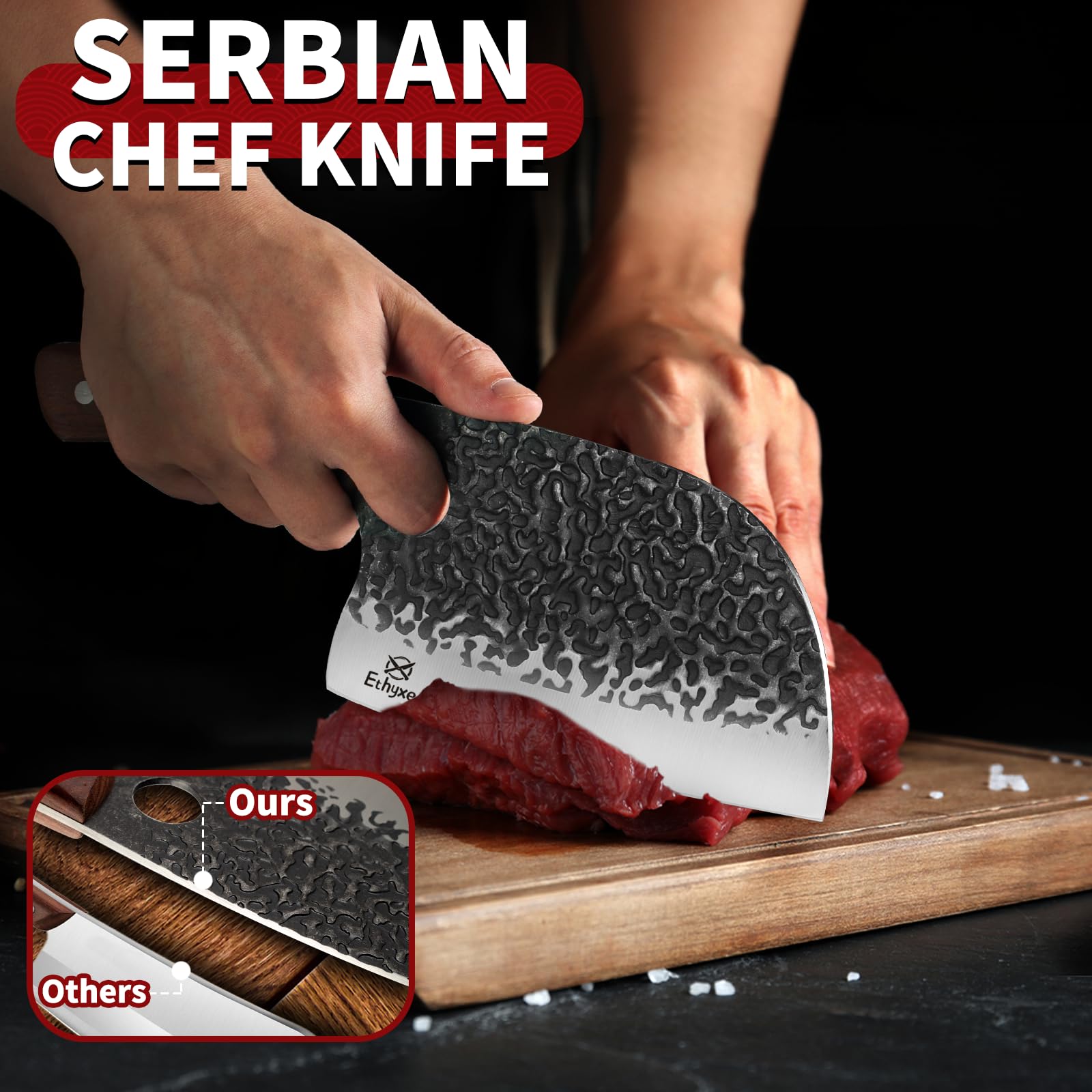 Ethyxe butcher set meat-cleaver for heavy-duty chopping.
