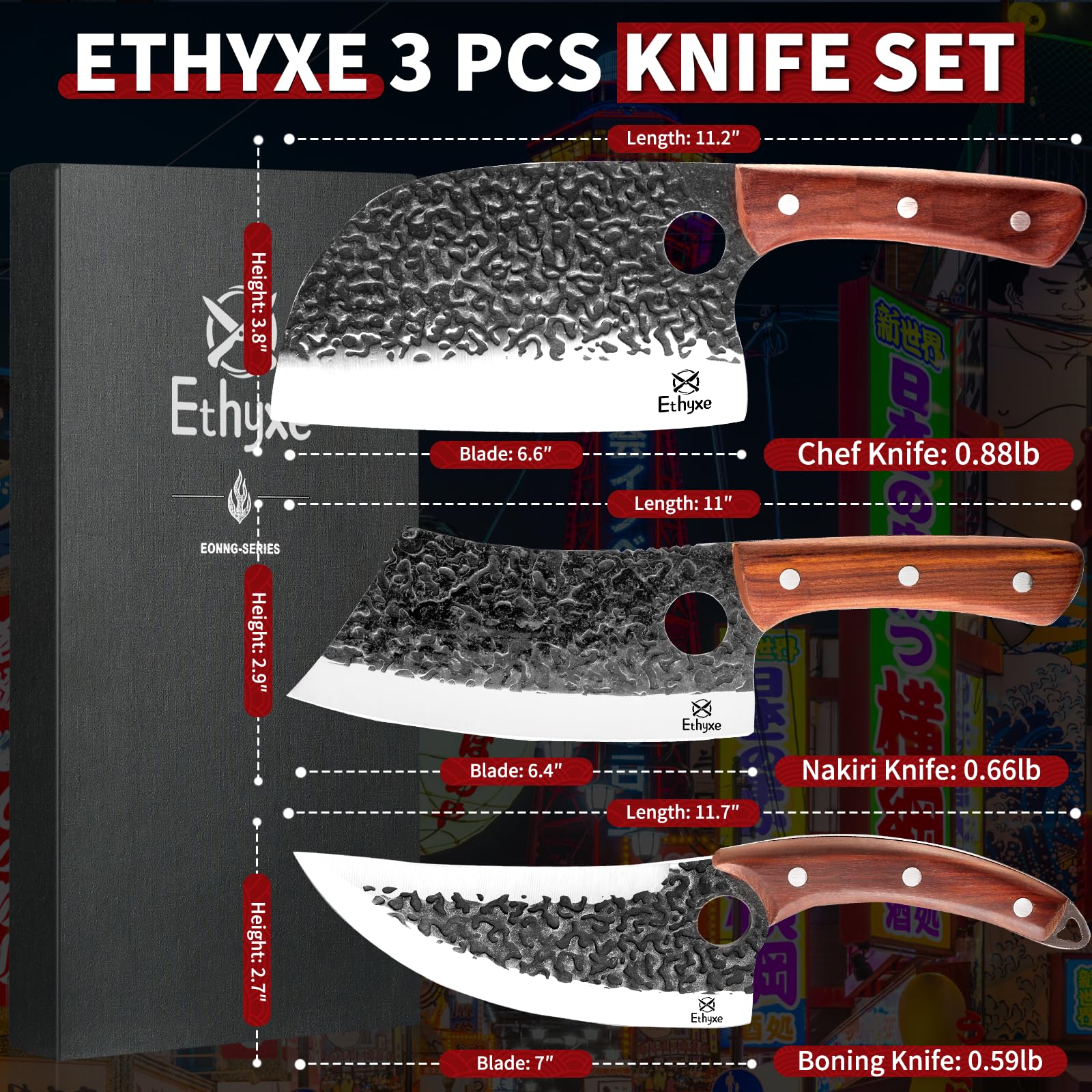 Ethyxe butcher set with Viking-boning-knife for accurate deboning.