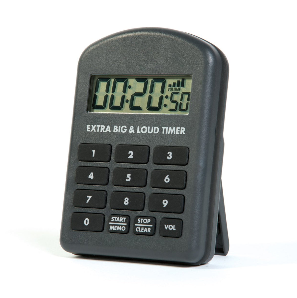 ETI Extra Big and Loud Timer front view shows rugged waterproof housing for noisy kitchens.
