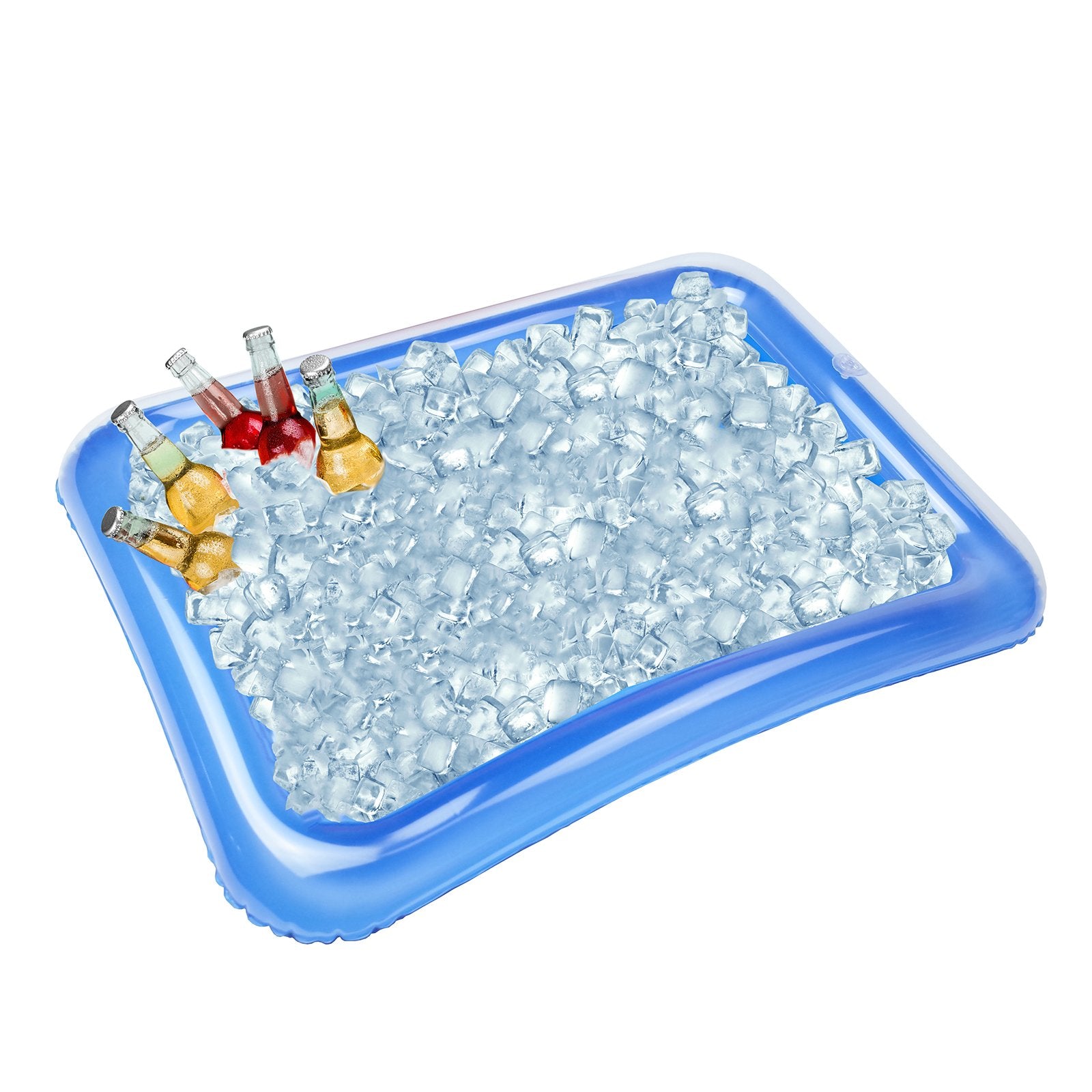 Etistta inflatable serving bar shows the ice chamber for chilled beverages.