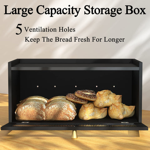 ETMI bread box with window reveals contents at a glance for quick meal planning.