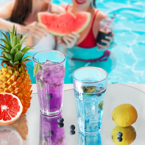Etolies versatile 16oz glasses for tea, juice, milkshakes and mixed drinks