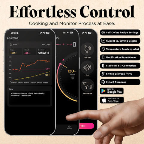 Euflora wireless thermometer in outdoor setup for barbecues and smokers