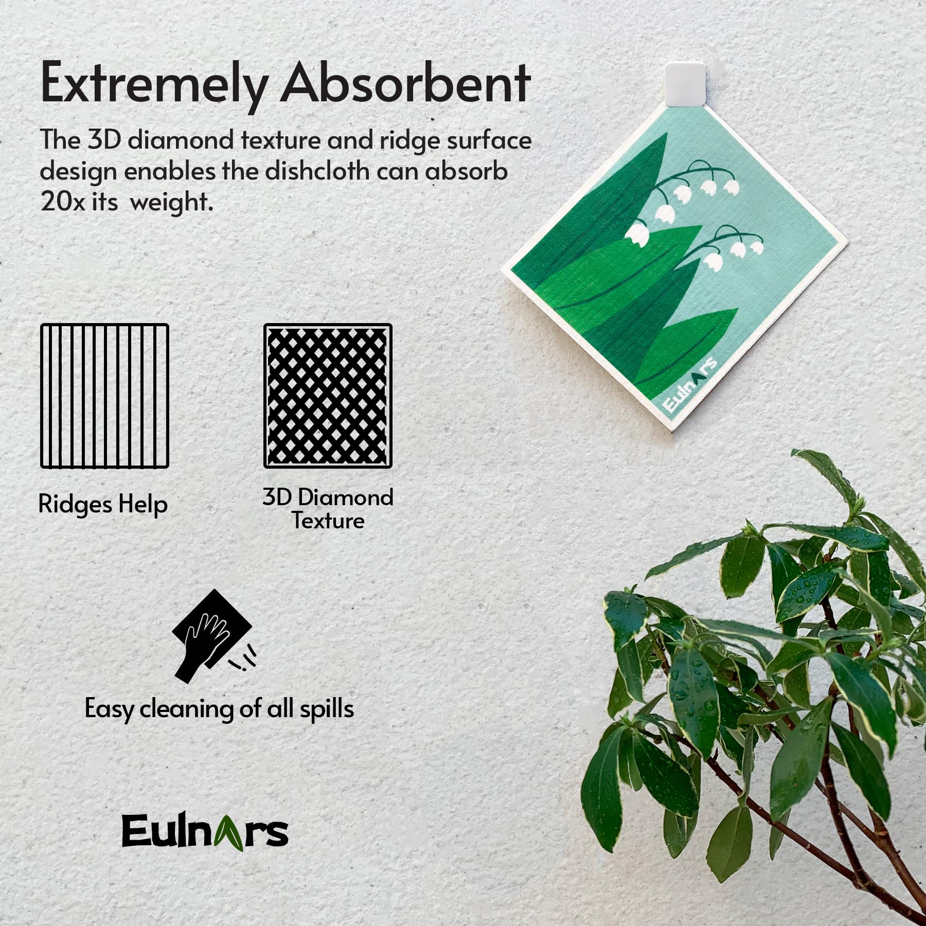 Eulnars dishcloths with clips keep towels organized and dry
