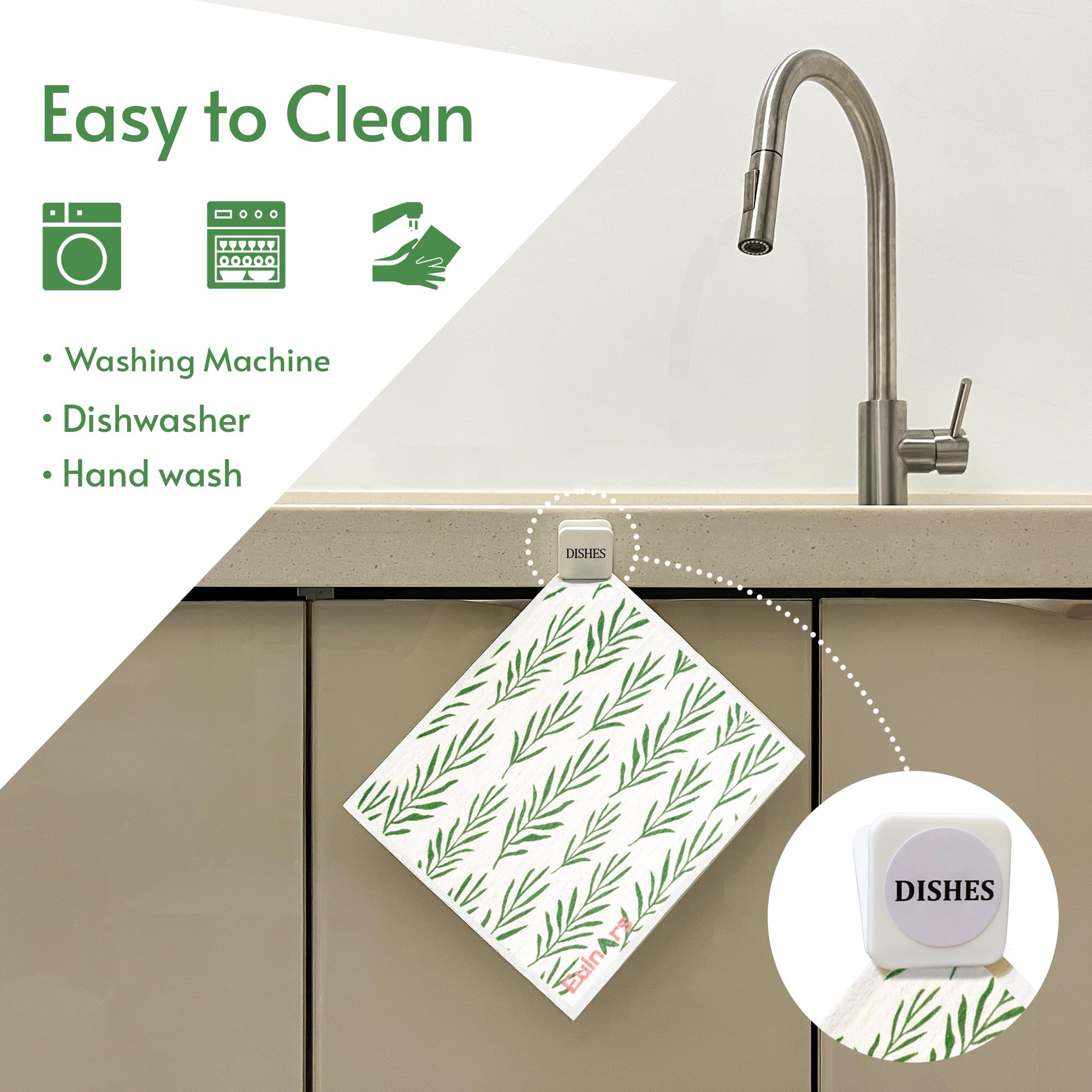 Eulnars absorbent dishcloths soaking up spills quickly on kitchen surfaces