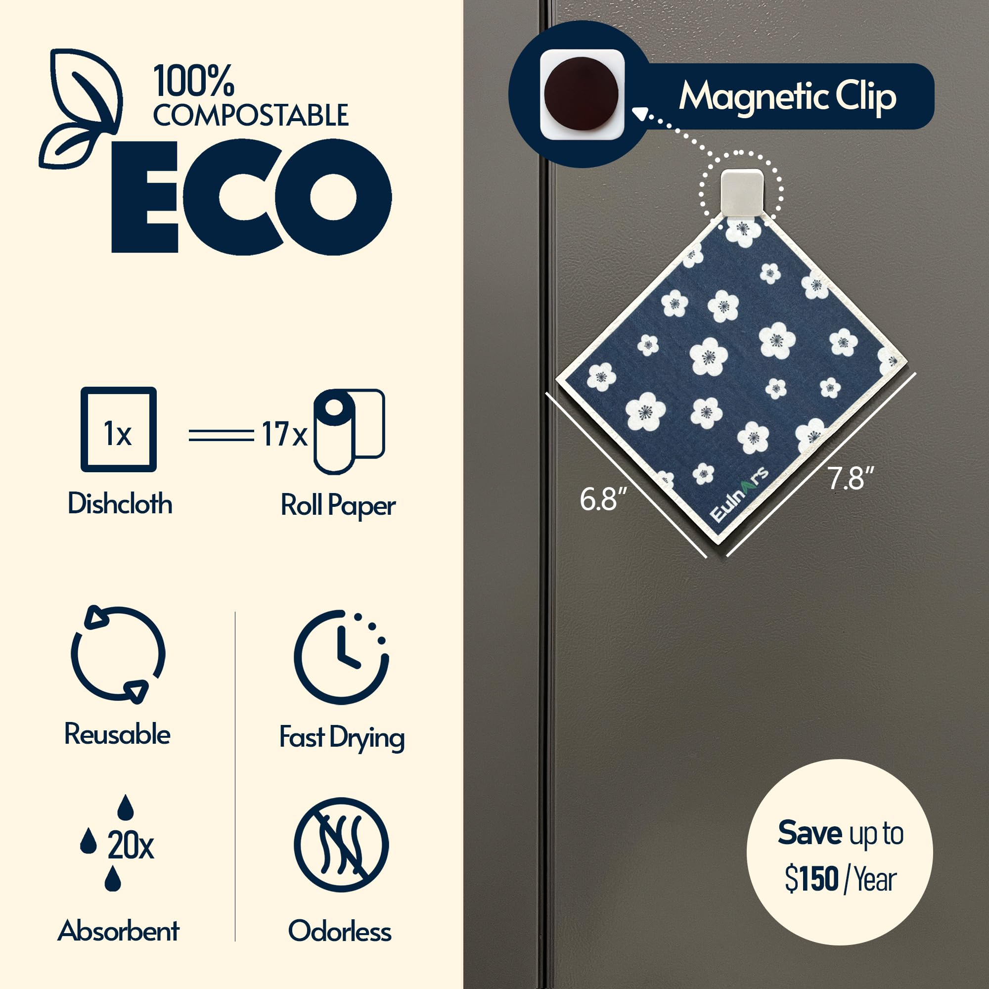 Eulnars clips provide easy hanging and quick access.