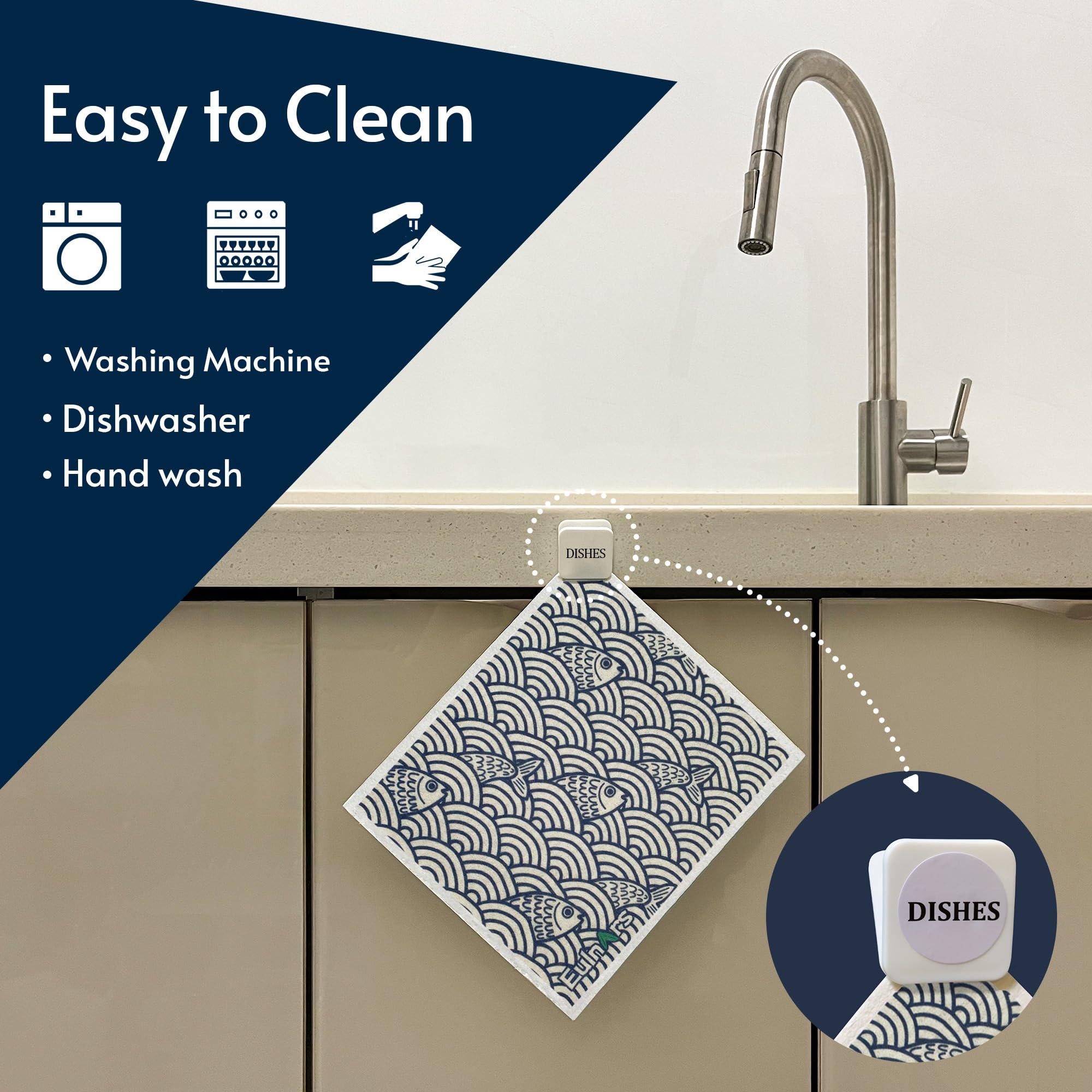 Eulnars Swedish Dishcloths pattern designs ideal for Nordic kitchen decor.