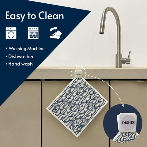 Eulnars Swedish Dishcloths pattern designs ideal for Nordic kitchen decor.