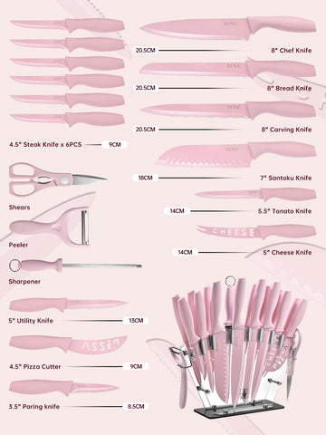 EUNA blades collection highlights ultra-sharp edges for precise cuts.