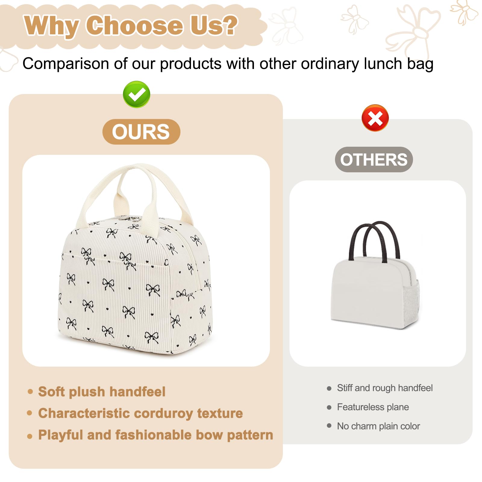 EurCross ivory corduroy tote suitable for school, commute, and weekend outings.