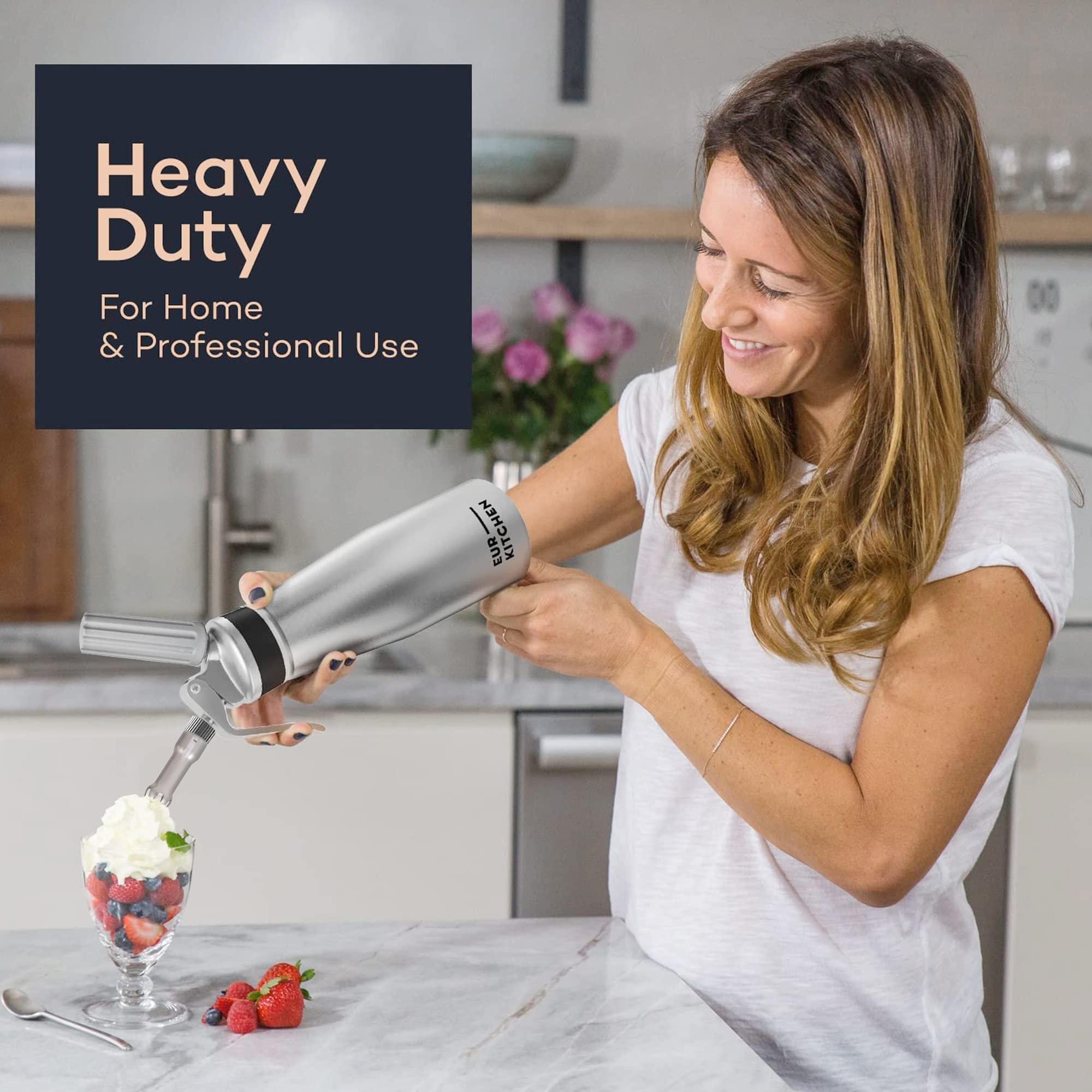 Durable all-aluminum canister body from EurKitchen built for daily use.