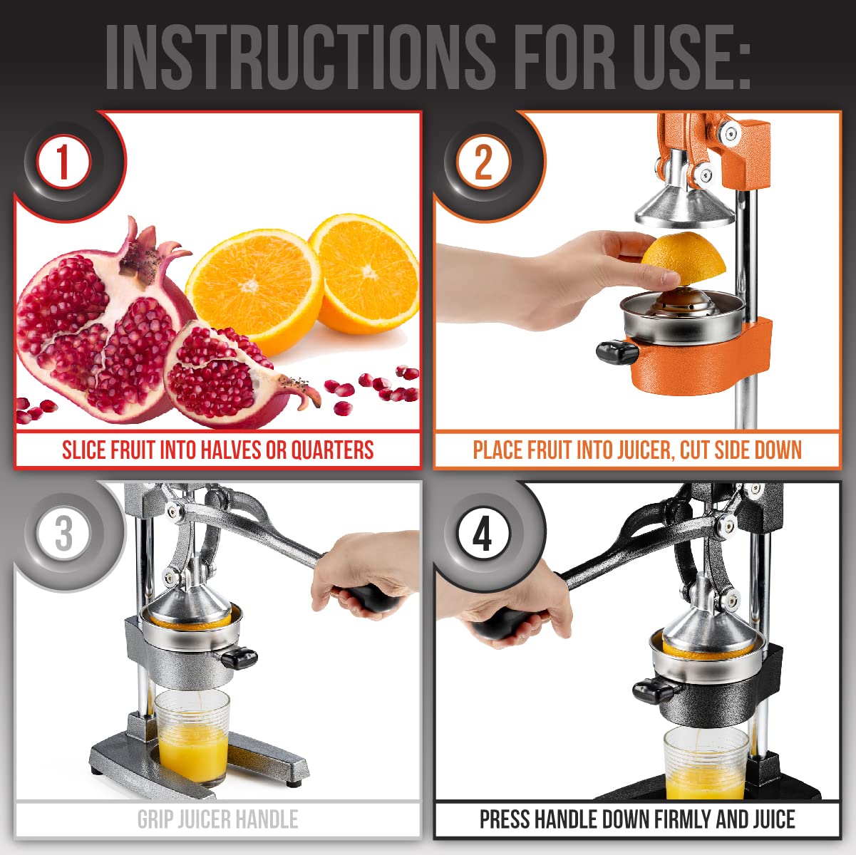 Eurolux juicer removable parts simplify cleaning after juice prep.