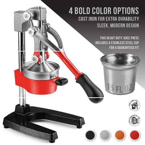 Eurolux juicer lever-action in use delivering quick, fresh citrus juice for busy kitchens.