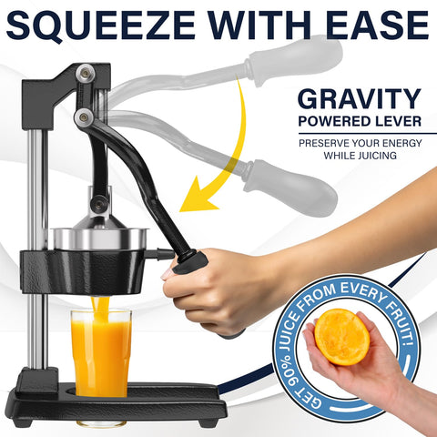 Eurolux extra-large juicer bowl supports large citrus halves.