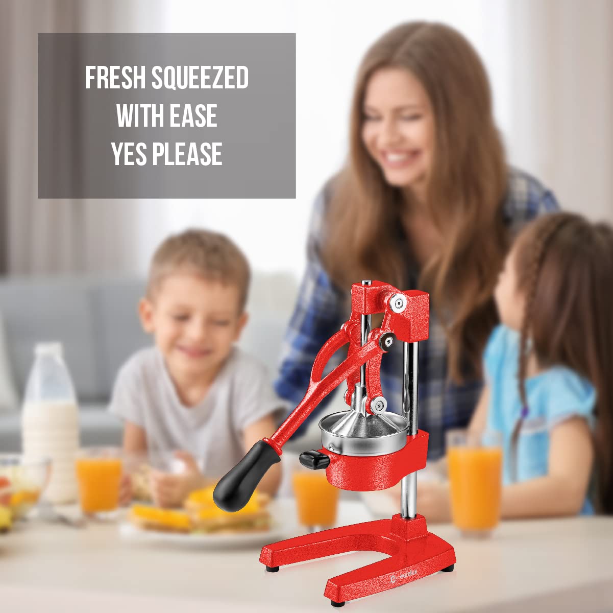 Eurolux quick-to-use manual press delivers fresh citrus with minimal effort