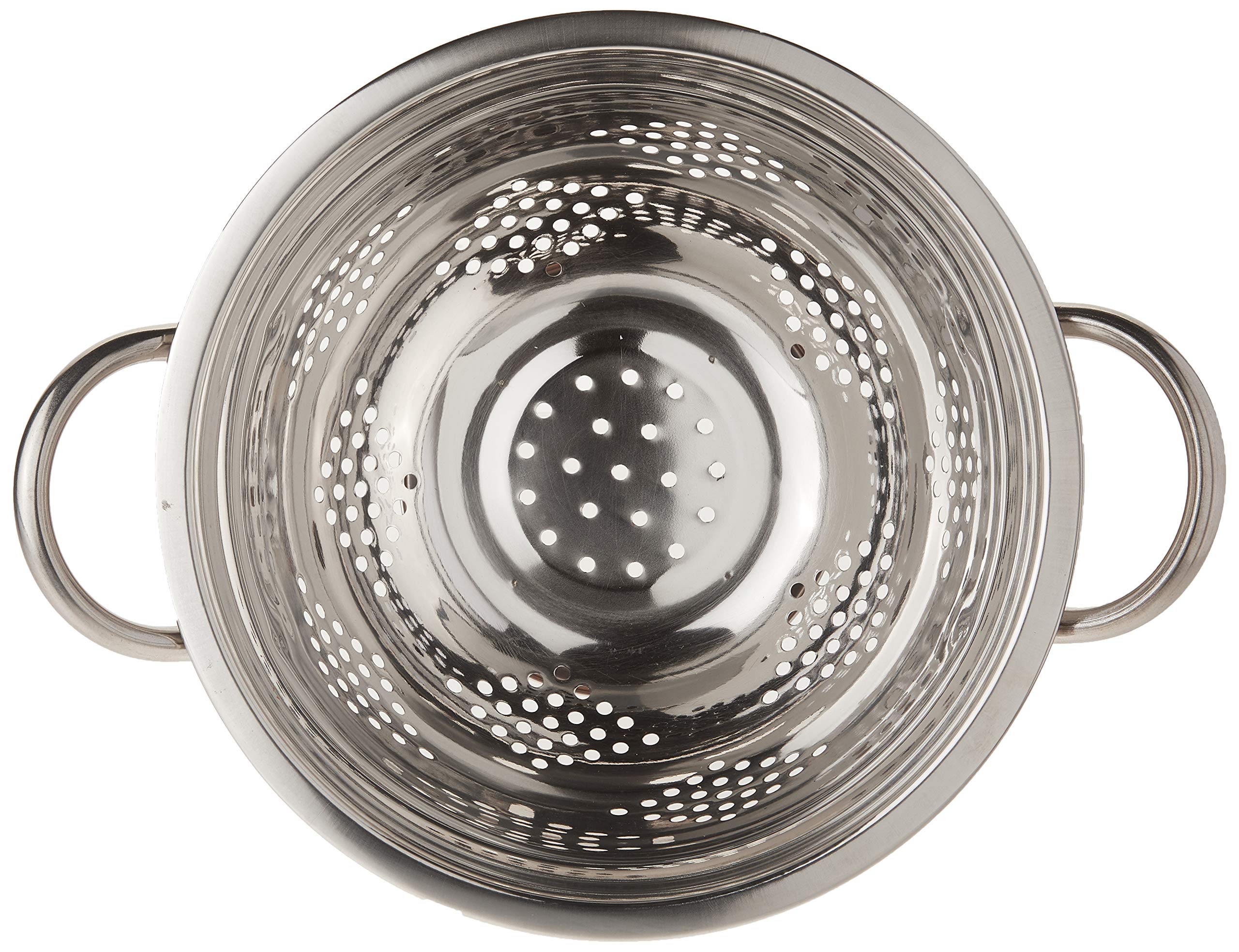 Euro-Ware colander with wide base prevents tipping during washing.