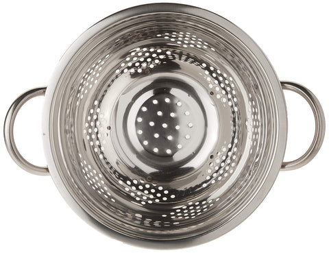 Euro-Ware colander with wide base prevents tipping during washing.