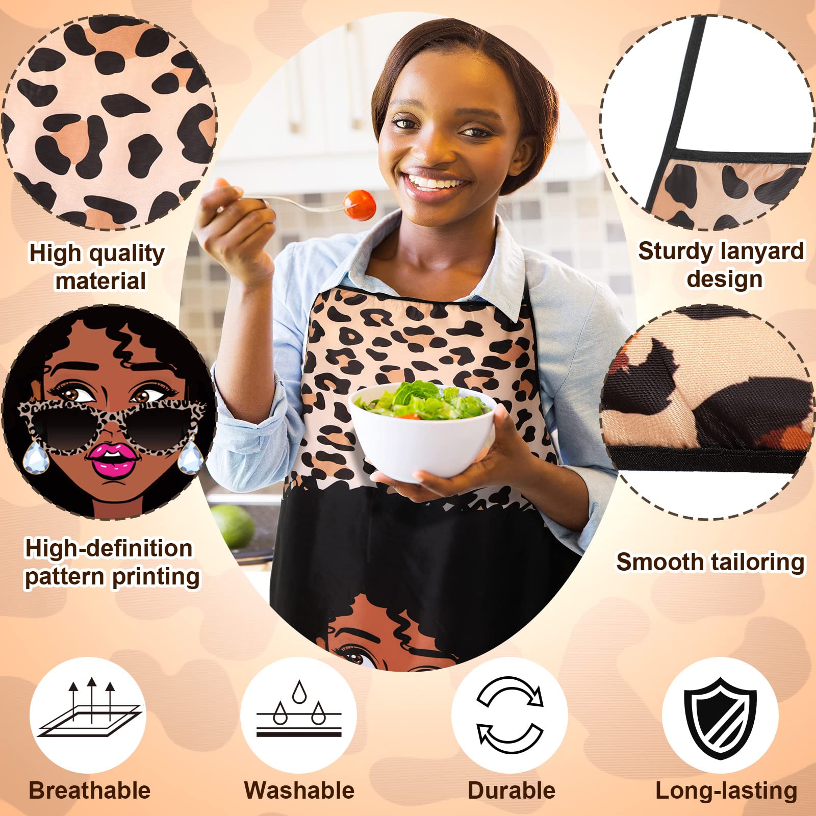 Eurzom 90x60 cm apron fits most users with secure ties