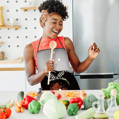 Eurzom black women apron bright pattern design for stylish kitchen wear