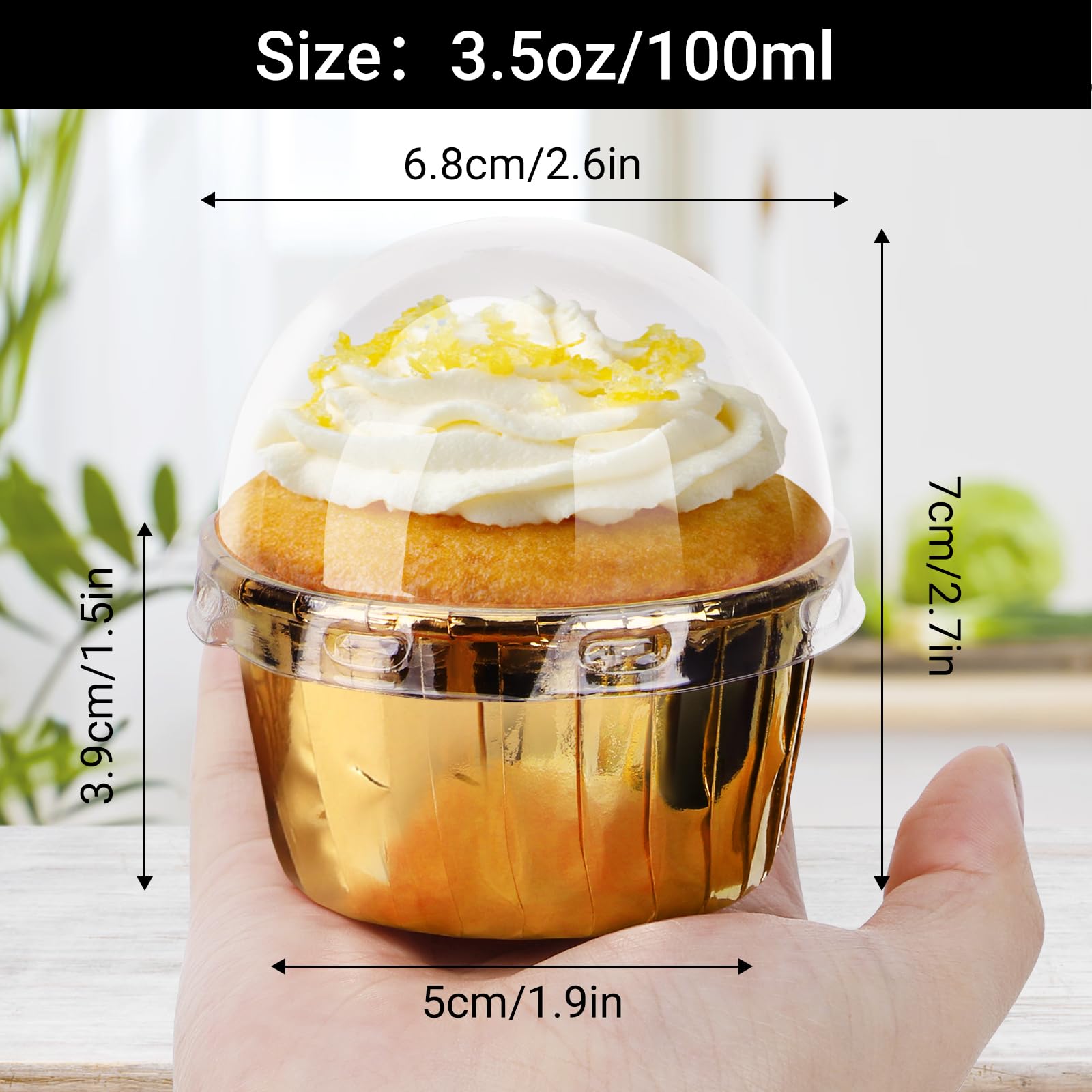 EUSOAR gold cupcake cups in the oven for even baking without a tray.